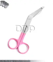 Lister Bandage Scissors 4.5" Surgical Medical Instruments Pink Handle