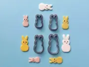 Bunny Polymer Clay Cutter Set | Maxi Set | Easter Theme | Cross Carrot Egg