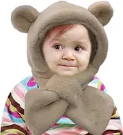 [FOCCAR] Animal Hat for Kids Plush Hat - Hoodie Plush Scarf Plush Fun Animal Hats Kids Girls Warm Plush Cartoon Winter Hats Scarf Gloves Cute Bunny FuzzyHat Halloween ChristmasNovelty Party hat