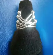 Erick's Sterling Silver Beaded Ring Size 10 Taxco.925