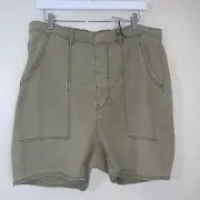 Man X One Teaspoon Bunker Short Mens Size 34 Distressed Canvas In Militare