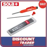 SOLA Deep Hole Marker + Pack of 6 Graphite Leads - Tradesman Clutch Pencil - TLM