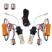 2Pcs 1156 2835SMD 42LEDs Car Dual Switchback DRL Reverse Turn Signal Lights as show