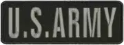 U.S. Army embroidery patches 3X9 hook on back dark gray letters