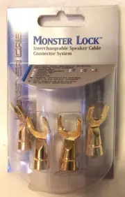 Monster Lock Angled Spades Speaker Cable Size XL z2 bi-wire biwire Z Extra Large