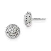 14k Yellow Gold Mystere White Gold Real Diamond Post Earrings