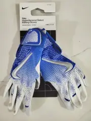 Nike HyperDiamond Select Batting Gloves White/Royal Blue - Size: Small