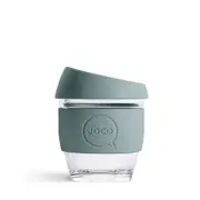 JOCO Reusable Glass Coffee Cup 4oz Bluestone