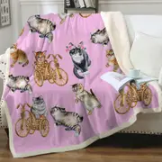 Funny Cute Cats Throw Blanket