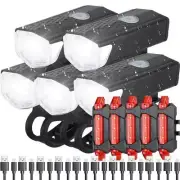 Bike Light Bicycle Headlight Taillight Rechargeable Front and Rear Set Mtb Bike