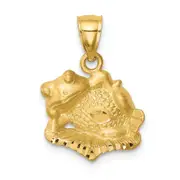 14k Yellow Gold D/C Frog Pendant