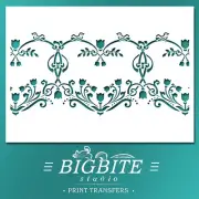 Shabby Chic STENCIL: Decorative Floral Heart Pattern (DIY Furniture Print) #065