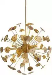 MID CENTURY AGATE STONE URCHIN SPUTNIK CHANDELIER MODERN STILNOVO KALMAR CHIC