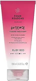 FOUR REASONS Color Mask INTENSE- Ruby Red, 6.76 fl oz - Semi Permanent Hair Dye for Lightened and Colored Hair, 100% Vegan Conditioner - Intensive Toning Treatment with 27 Colors - Cruelty Free