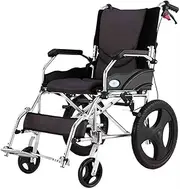 Folding Wheelchairs Aluminium Wheelchair, Lightweight and Foldable Frame Wheelchair, Elderly Travel Disabled Portable Travel Mobility Scooter (Color : A)