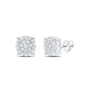 10K WHITE GOLD ROUND DIAMOND CLUSTER NICOLES DREAM COLLECTION EARRINGS 1/2