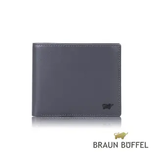 【BRAUN BUFFEL 德國小金牛】台灣總代理 路西奧 8卡中間翻零錢袋短夾-深藍色(BF399-318-DB)