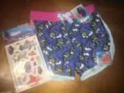 Girls Disney Sz 6/6x Shorts Nwt Finding Nemo Dory Tattoos Magic Towel Birthday