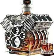 Générique Whiskey Decanter Alcohol Decanter - V8 Engine Inspired Vodka Bottle Dispenser, Wine Dispenser, Bar Decoration for Kitchen for Restaurant Lounge