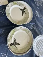 2 Fringe Studio plates for Barnes & Noble hummingbird/Boxed