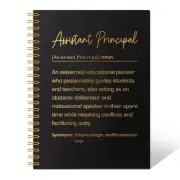 Assistant Principal Definition 160 Pages Blank Spiral Notebook, Funny Back To
