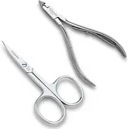 3 Claveles Nail Scissors with Curved Blades and Cuticle Nippers Professional Manicure Set of Nail Scissors and Cuticle Pliers Carbon Steel 1 Unit 0.13 50 ml