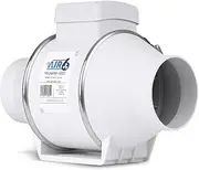AIR 6 Triumph-100T Inline Extractor Fan with Timer for 100mm/4 inches diameter ducting. Impressive Air volume of 210 m3/H (TRIUMPH100T for 100mm 4inches)