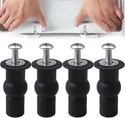 4pcs Toilet Seat Screws, Stainless Steel & Rubber, Hex Screws, Fix WC Hinges, Repair/Replace Toilet Seat Hinges
