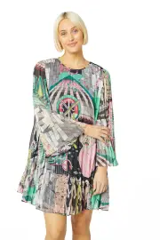 Wor Lurex Pleat Dress