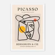 Galrie Picasso's Les Dejeuners Dessins - Iconic Modernist Art Print for Home Decor, White Frame, A3 30 x 42cm (12 x 16inch)