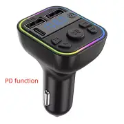 Car FM Transmitter Adapter Bluetooth Radio MP3 Player Music RGB Light Kit