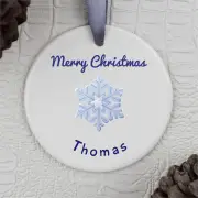 Christmas Snowflake Circular Ornament