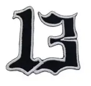 EMBROIDERED PATCH NUMBER 13 LUCKY HARLEY JACKET VEST CAP SHIRT HELMET BIKE MASK