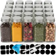 Keketin 6 Oz Glass Spice Jars Bottles,25 Pack Empty Spice Jars With Shaker Lids