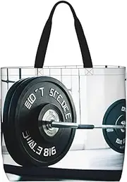 Weightlifting Sports Polyester Tote Bag For Everybody With Inner Pockets, Laptop Bag With Zipper For Work Travel.