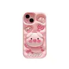For iPhone 11 12 13 14 15 16 Pro Max 3D Cute Pig Soft Silicone Case Back Cover
