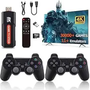 LaoShan Retro Game Console, Retro Gaming Console 30,000+ Classic Games, 2 Wireless Controllers, Plug & Play HDMI, Mini Arcade for Family and Adults (Performance)