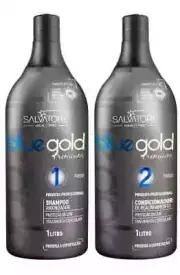Salvatore Blue Gold Premium 33oz tratamento brasileiro Blowout 2x1L Autentico!