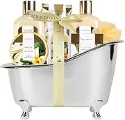 Bath Sets for Women Gift - Spa Luxetique Bath Kit Gift Set, 8 Pcs Vanilla Bubble Bath Set Includes Shower Gel, Body Lotion, Spa Gift Baskets for Women, Christmas Bath and Body Gift Sets for Women