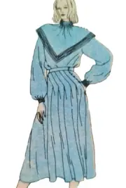 1980s Sailor Lantern Sleeve Blouse Skirt Asymmetric Sewing Pattern Vogue 1120