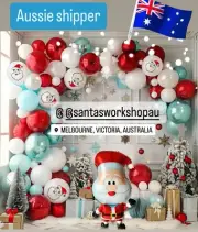 Christmas Balloon Garland Arch Kit With Red Green Gold Ballons Candy Cane AU