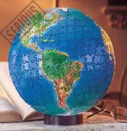 NEW/SEALED World Globe 530pc 3D Spherical Jigsaw Puzzle Buffalo Games 9.5" 1995