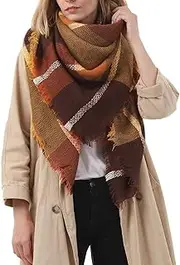 [Durio] Neckerchief Triangular Scarf Women's Autumn Scarf Thin Scarf Soft Blanket Scarf Elegant with Fringes
