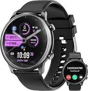 Smart Watch for Men Women Android Phones iPhone Compatible[Make&Answer Calls/Full Screen NO Black-Circle],1.39'' Round Sports Watch Fitness Tracker Pedometer,DIY Dials