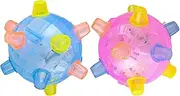 Jumping Activation Ball for Dogs - 2 Interactive Dog Bouncing Ball with Light & Sounds, Vibrating and Bouncing Crazy Fun Toy, Bouncy Ball Pet Toy, Creative Puzzle Pet Ball Toy for Puppies