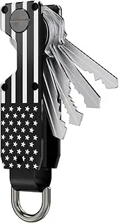 [Keymarx] Key Organizer for Men Compact Key Holder Minimalist Key Case Metal Key Chain Key Holder for Keychain Secures 2-5 Keys, Patriot