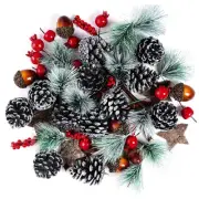 66pcs Artificial Pine Cones Pine Branch Set Fake Natural Pinecones Acorns Red...