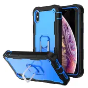 MCC Stylish Shockproof iPhone Xs Max Case Cover Apple Heavy Duty Tough [Black+Blue]