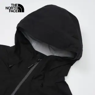 【The North Face 官方旗艦】北面男款黑色防水透氣連帽衝鋒衣｜89SVJK3