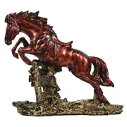 Victory Horse with Galloping Stance Over a Fence Showpiece Figurine Statue Idol
